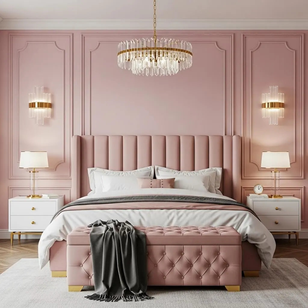 20 Pink Bedroom Ideas to Create Your Dreamy Escape 4 pink upholstered bedroom ideas
