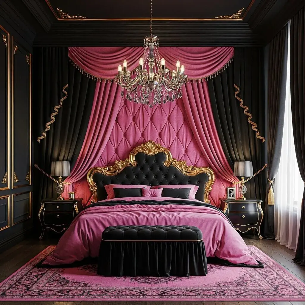 18 Hot Pink and Black Bedroom Ideas That Are Bold & Beautiful 18 black and hot pink bedroom ideas