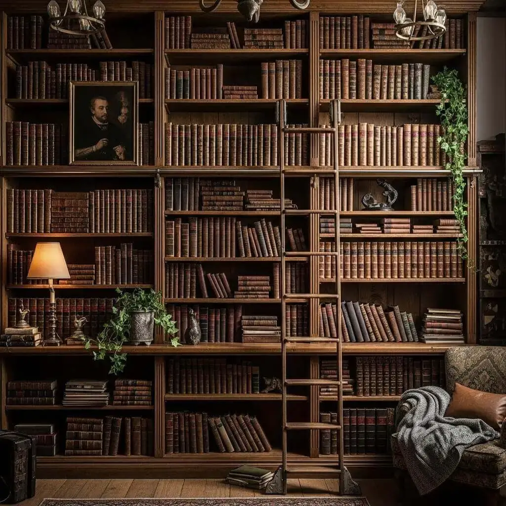 10 Powerful Dark Academia Bedroom Ideas to Create a Moody Masterpiece 4 Build a Thoughtful Book Collection Wall