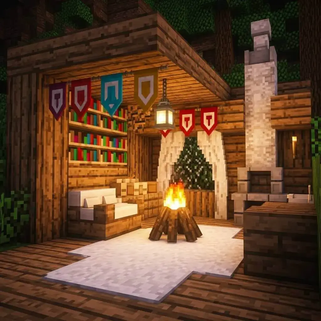 25 Powerful Minecraft Bedroom Ideas to Transform Your Blocky World 1 Cozy Cabin-Style Bedroom Minecraft Design