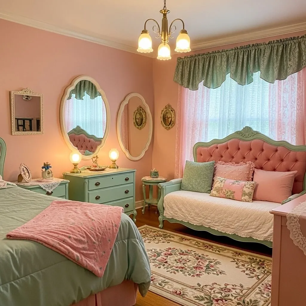 20 Pink and Green Bedroom Ideas for a Dreamy, Vibrant Retreat 18 Cozy Reading Nook in Pink and Green