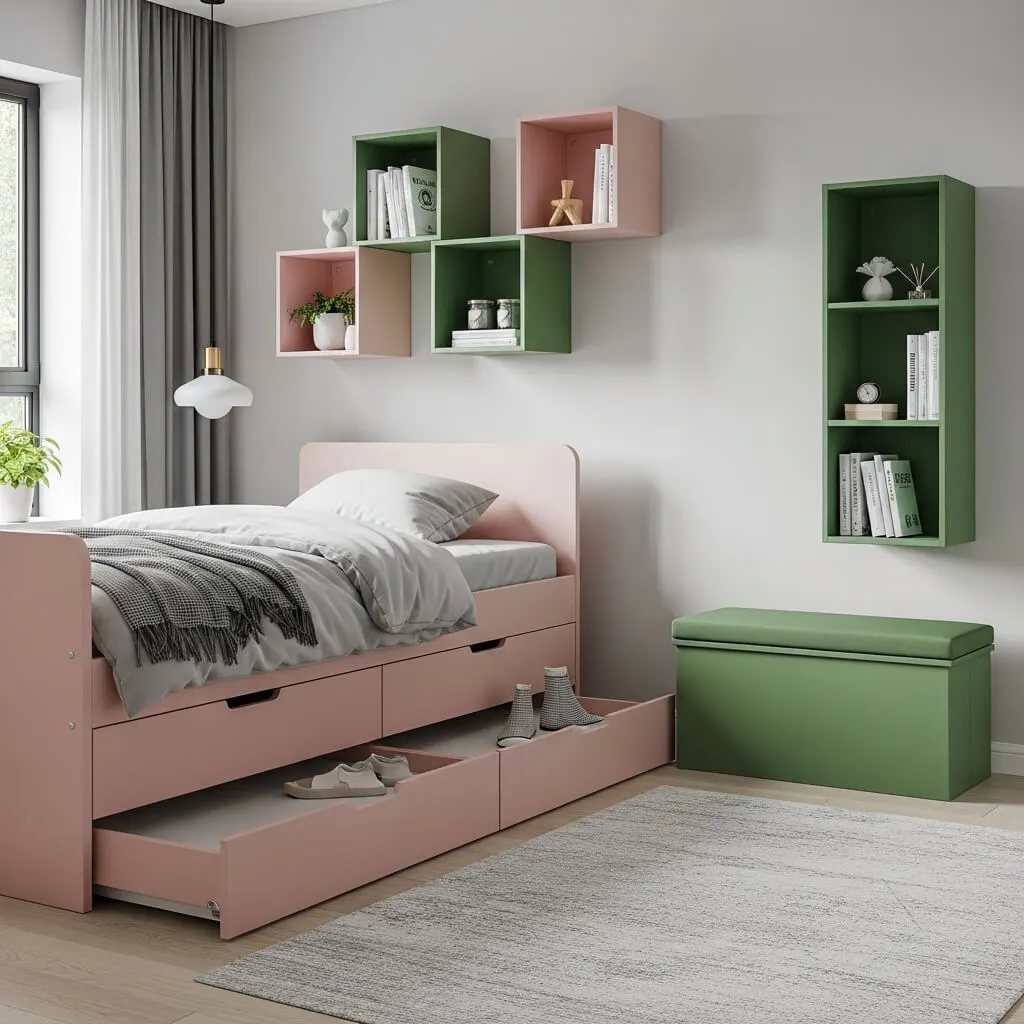 20 Pink and Green Bedroom Ideas for a Dreamy, Vibrant Retreat 13 Functional and Fabulous Storage Solutions