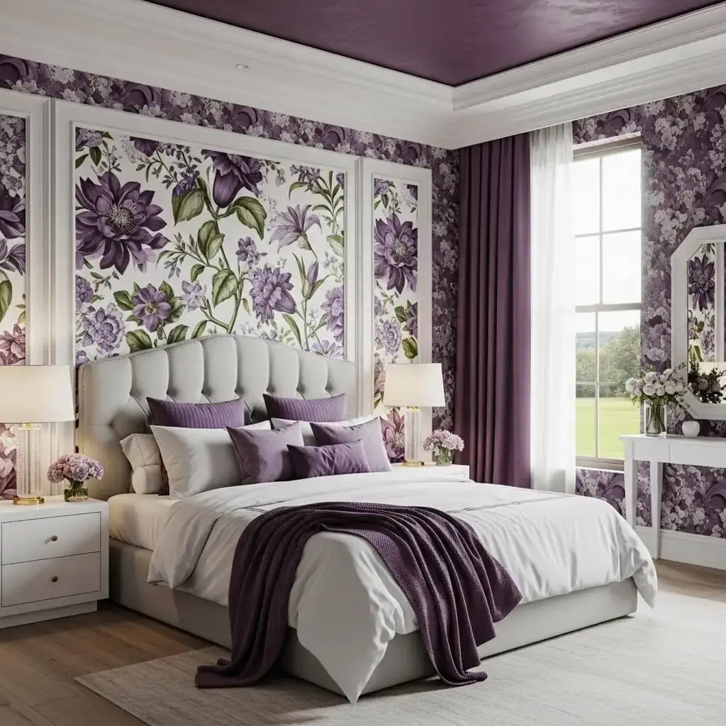 20+ Purple Bedroom Ideas That'll Make You Want to Redecorate Now 1 Go Bold with a Purple Accent Wall