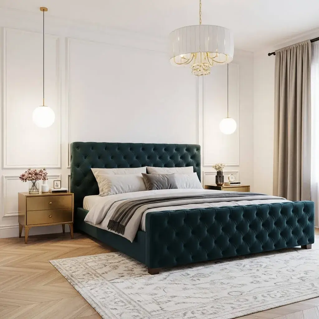 12 Powerful Dark Teal Bedroom Ideas to Elevate Your Space with Depth & Drama 3 Go Bold with a Teal Bed Frame