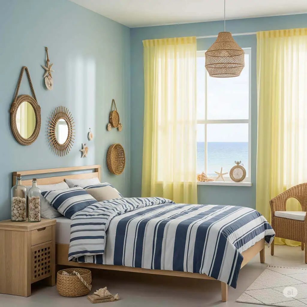 23 Brilliant Blue and Yellow Bedroom Ideas to Brighten Your Space 4 Go Coastal With Ocean-Inspired Touches