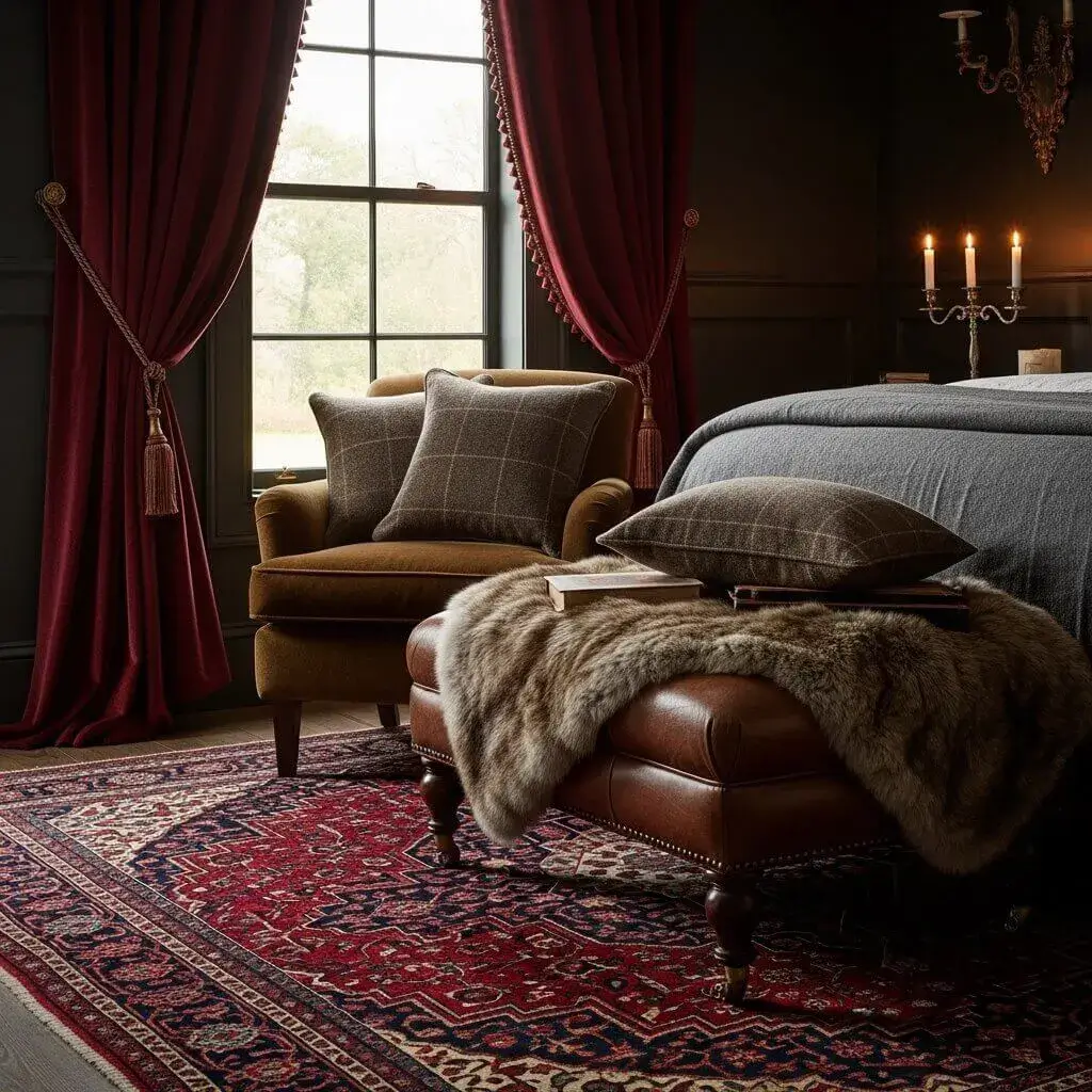 10 Powerful Dark Academia Bedroom Ideas to Create a Moody Masterpiece 8 Go Heavy on Textiles and Drapery