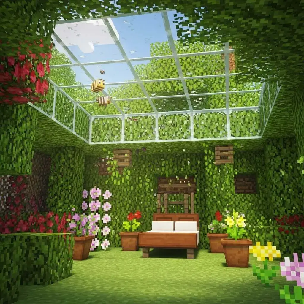 25 Powerful Minecraft Bedroom Ideas to Transform Your Blocky World 17 Greenhouse Minecraft Bedroom