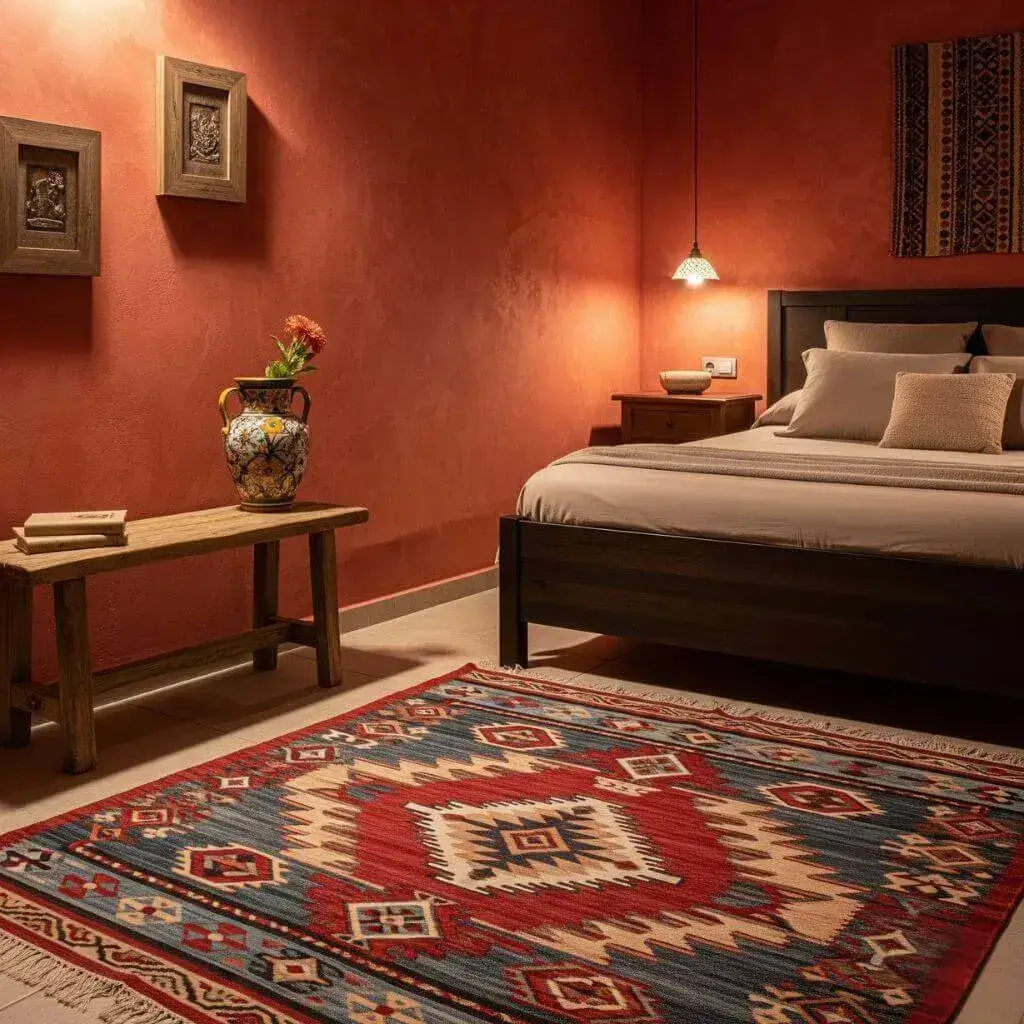 15 Powerful Spanish Bedroom Ideas to Spice Up Your Space 11 Handwoven Rugs for Texture