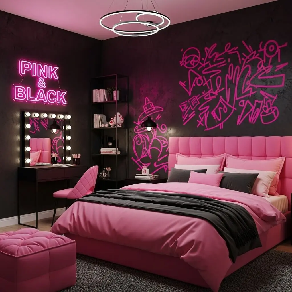 18 Hot Pink and Black Bedroom Ideas That Are Bold & Beautiful 3 hot pink and black bedroom ideas