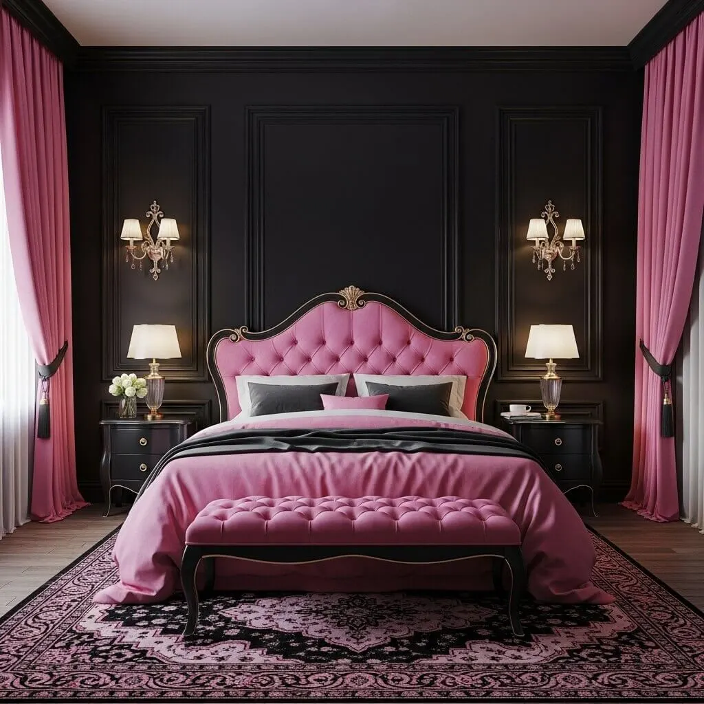 18 Hot Pink and Black Bedroom Ideas That Are Bold & Beautiful 16 hot pink and black bedroom ideas