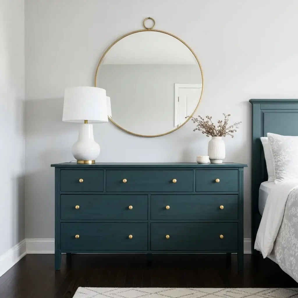 12 Powerful Dark Teal Bedroom Ideas to Elevate Your Space with Depth & Drama 5 Incorporate Dark Teal Furniture Pieces