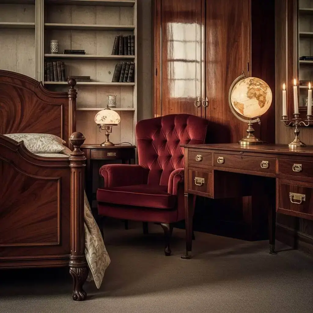 10 Powerful Dark Academia Bedroom Ideas to Create a Moody Masterpiece 3 Use Layered Lighting to Set the Mood
