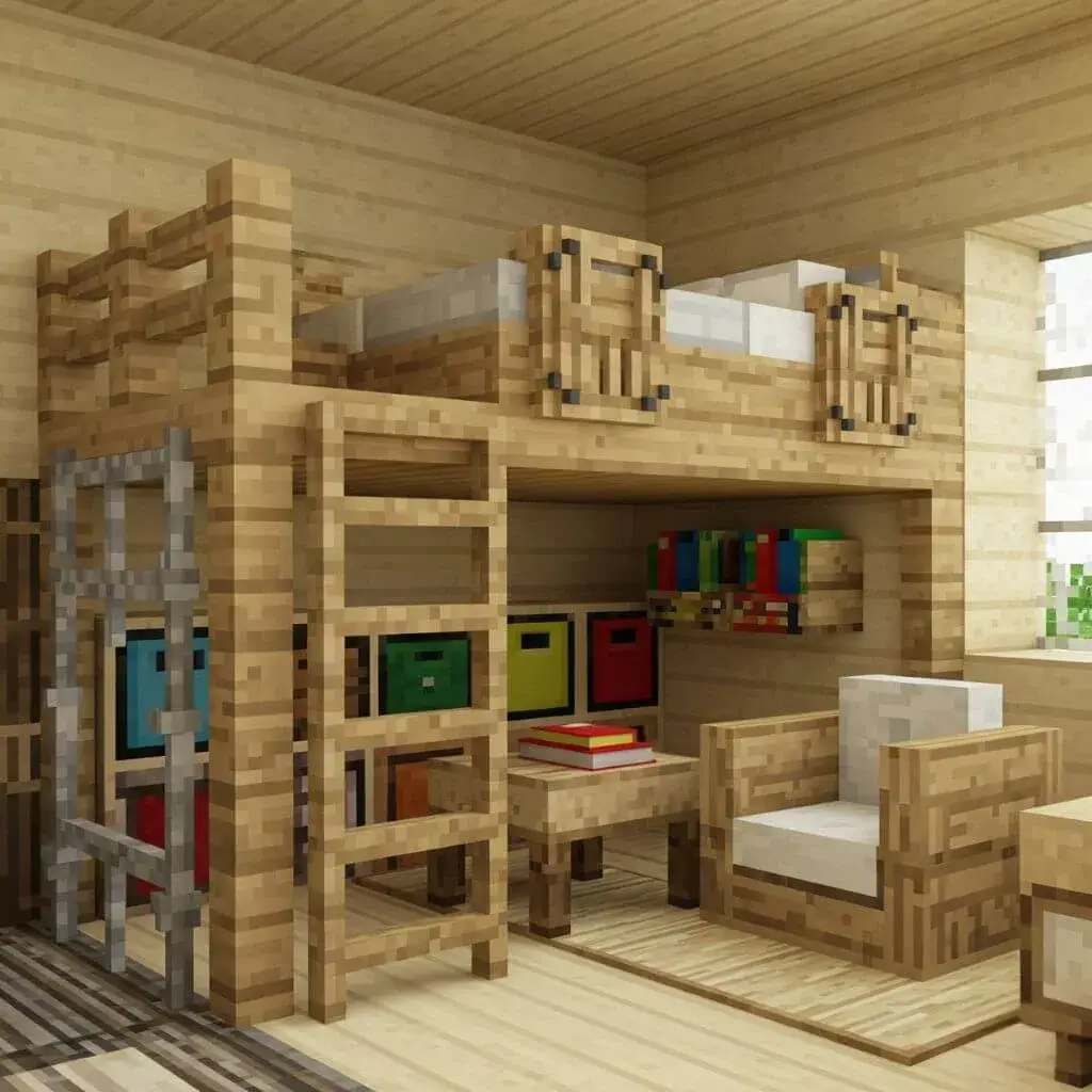 25 Powerful Minecraft Bedroom Ideas to Transform Your Blocky World 10 Loft Bedroom Ideas in Minecraft for Space-Saving Style