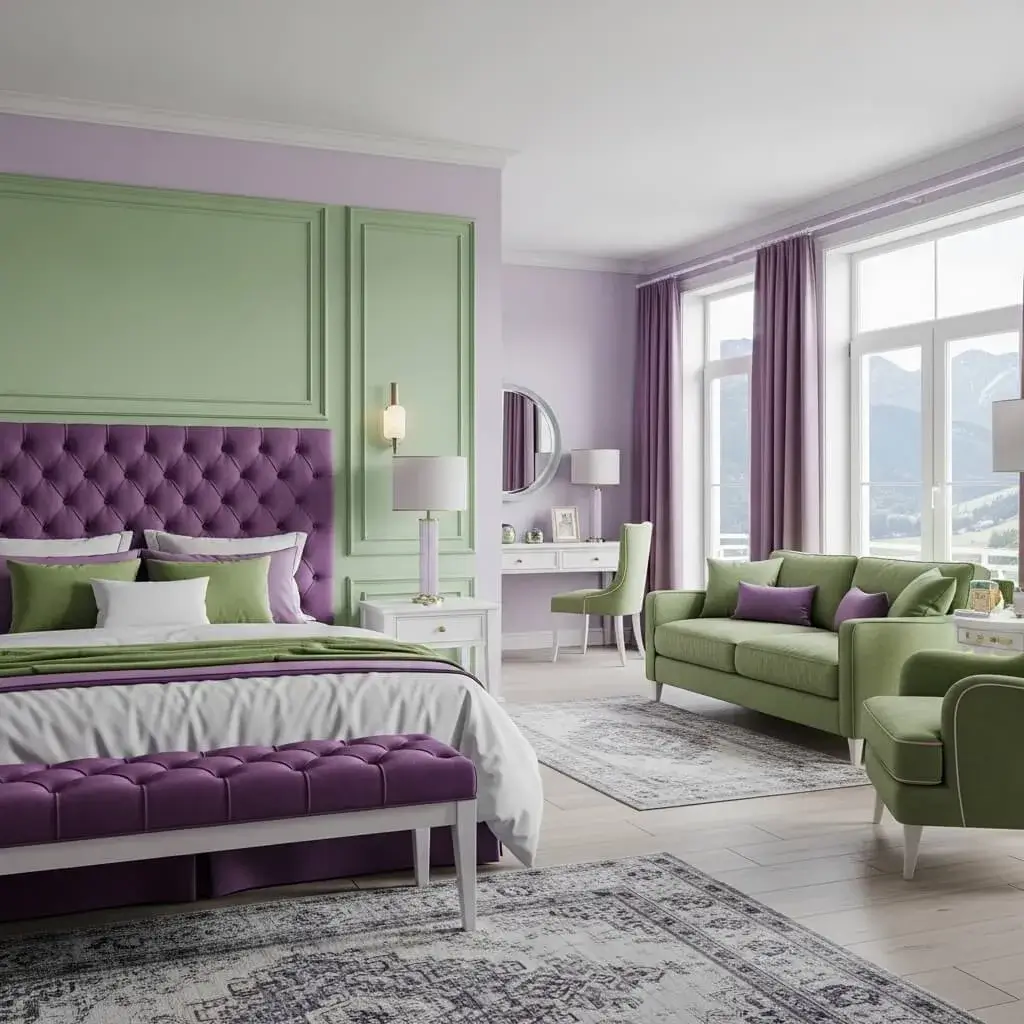 20 Powerful Purple and Green Bedroom Ideas to Refresh Your Space 8 Minimalist Green and Purple Bedroom Ideas