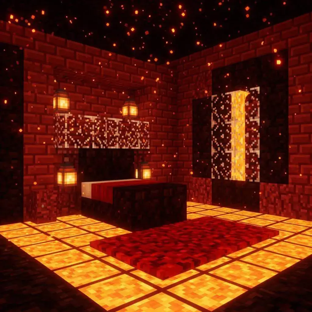 25 Powerful Minecraft Bedroom Ideas to Transform Your Blocky World 8 Nether-Themed Bedroom Minecraft Design Ideas