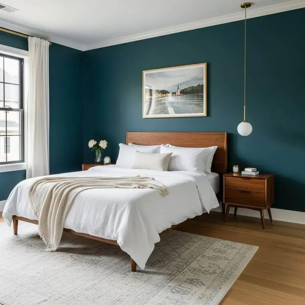 12 Powerful Dark Teal Bedroom Ideas to Elevate Your Space with Depth & Drama 2 Paint Your Walls in Deep Teal Magic