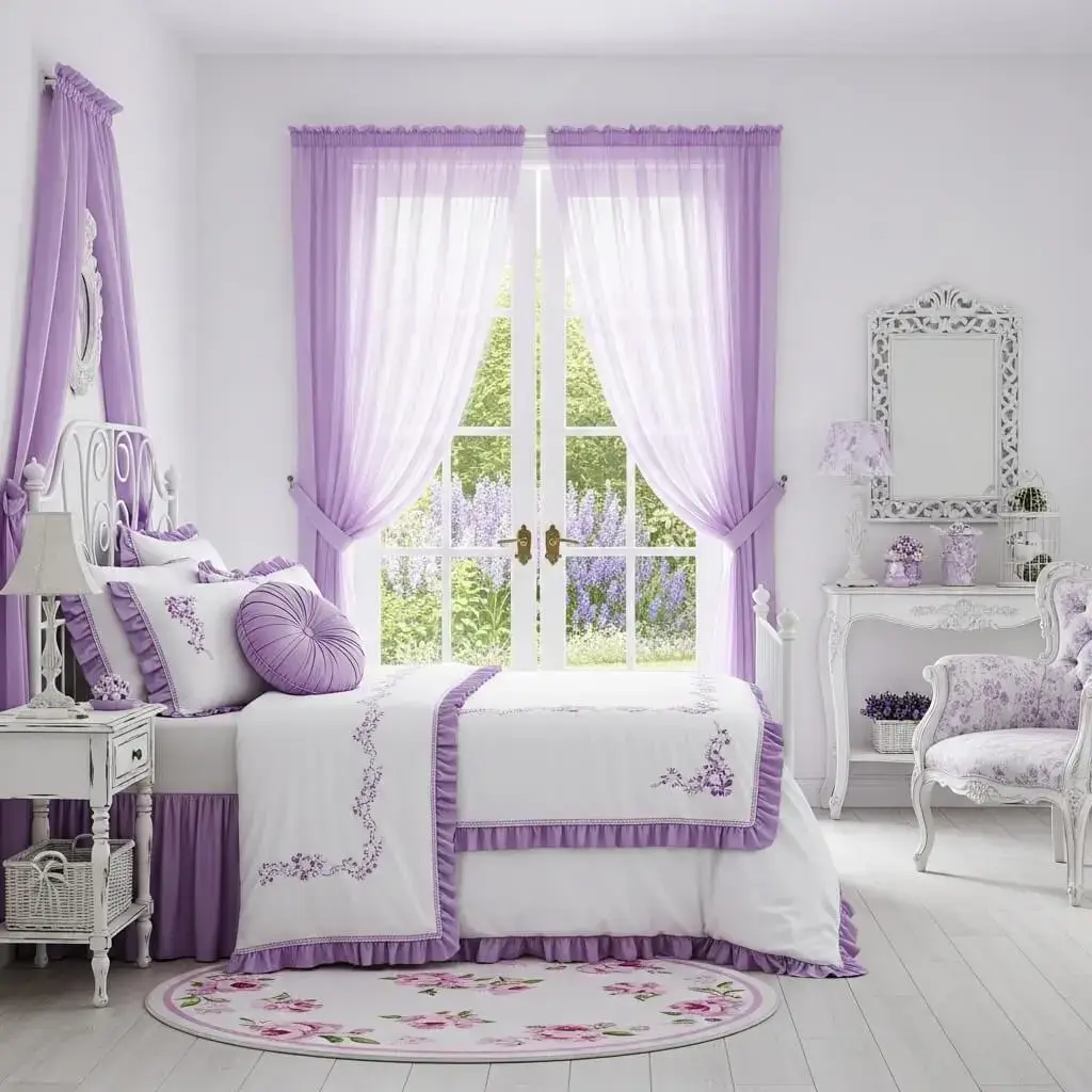 20+ Purple Bedroom Ideas That'll Make You Want to Redecorate Now 6 Pastel Purple for a Whimsical Vibe