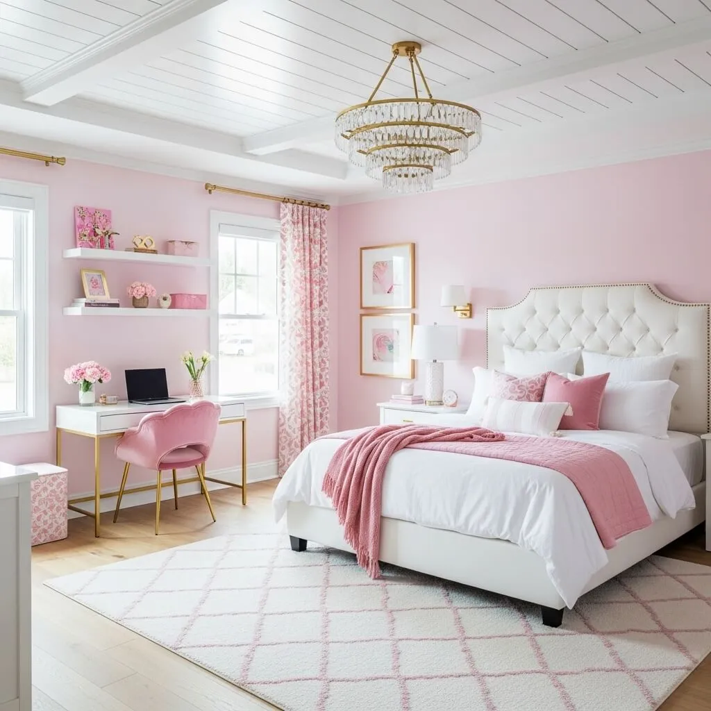 23 Gorgeous Pink and White Bedroom Ideas to Transform Your Space 5 pink and white bedroom ideas 12