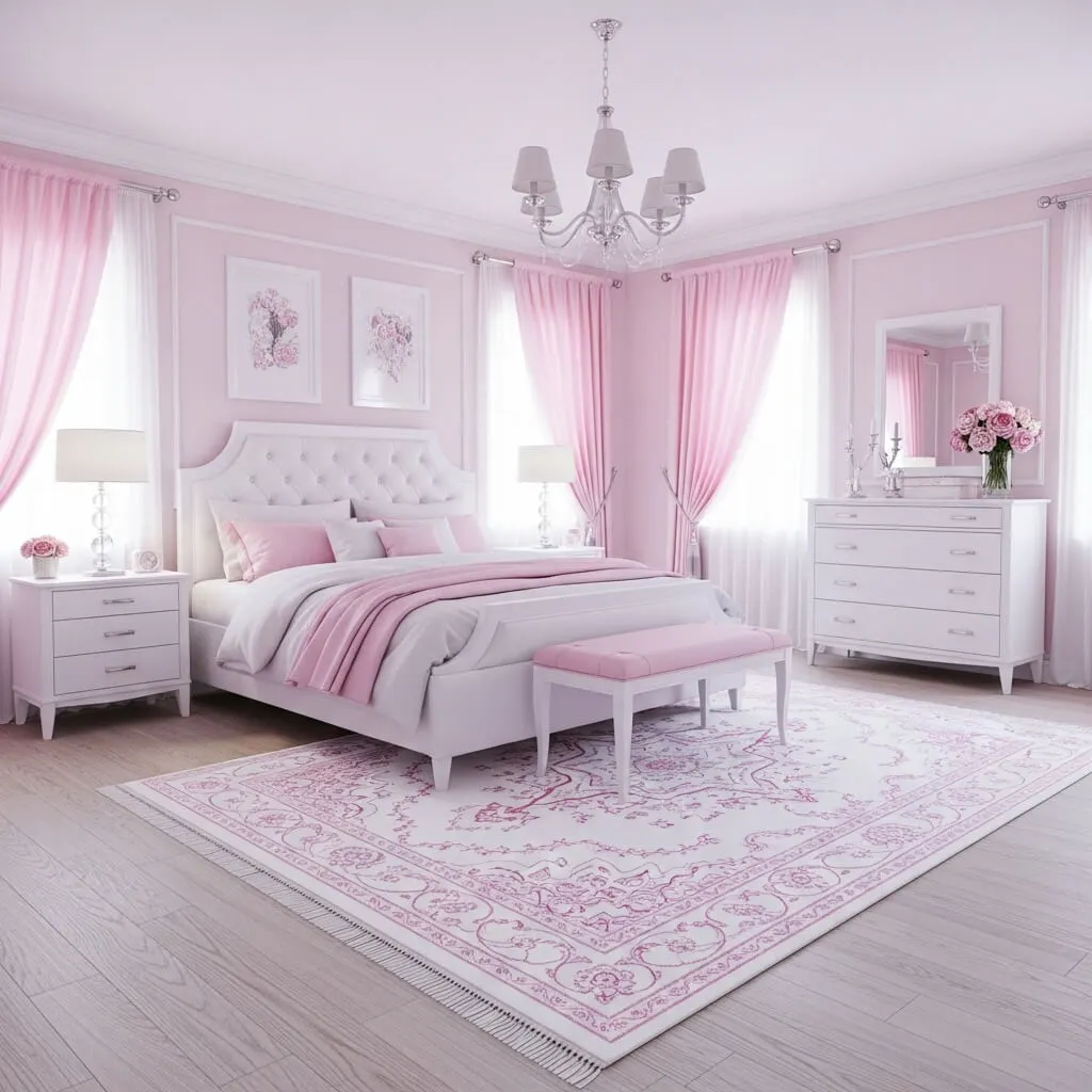 23 Gorgeous Pink and White Bedroom Ideas to Transform Your Space 8 pink and white bedroom ideas 14