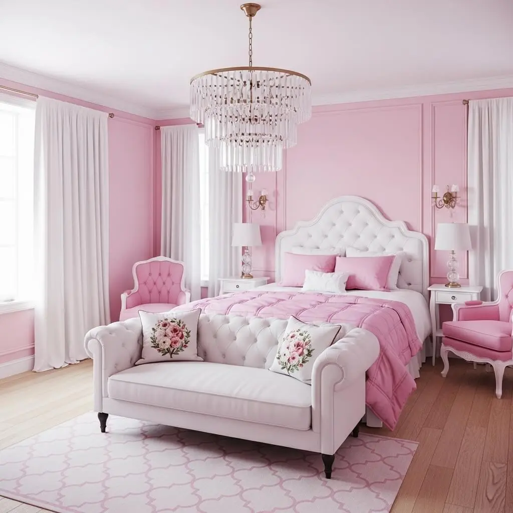 23 Gorgeous Pink and White Bedroom Ideas to Transform Your Space 21 pink and white bedroom ideas 19