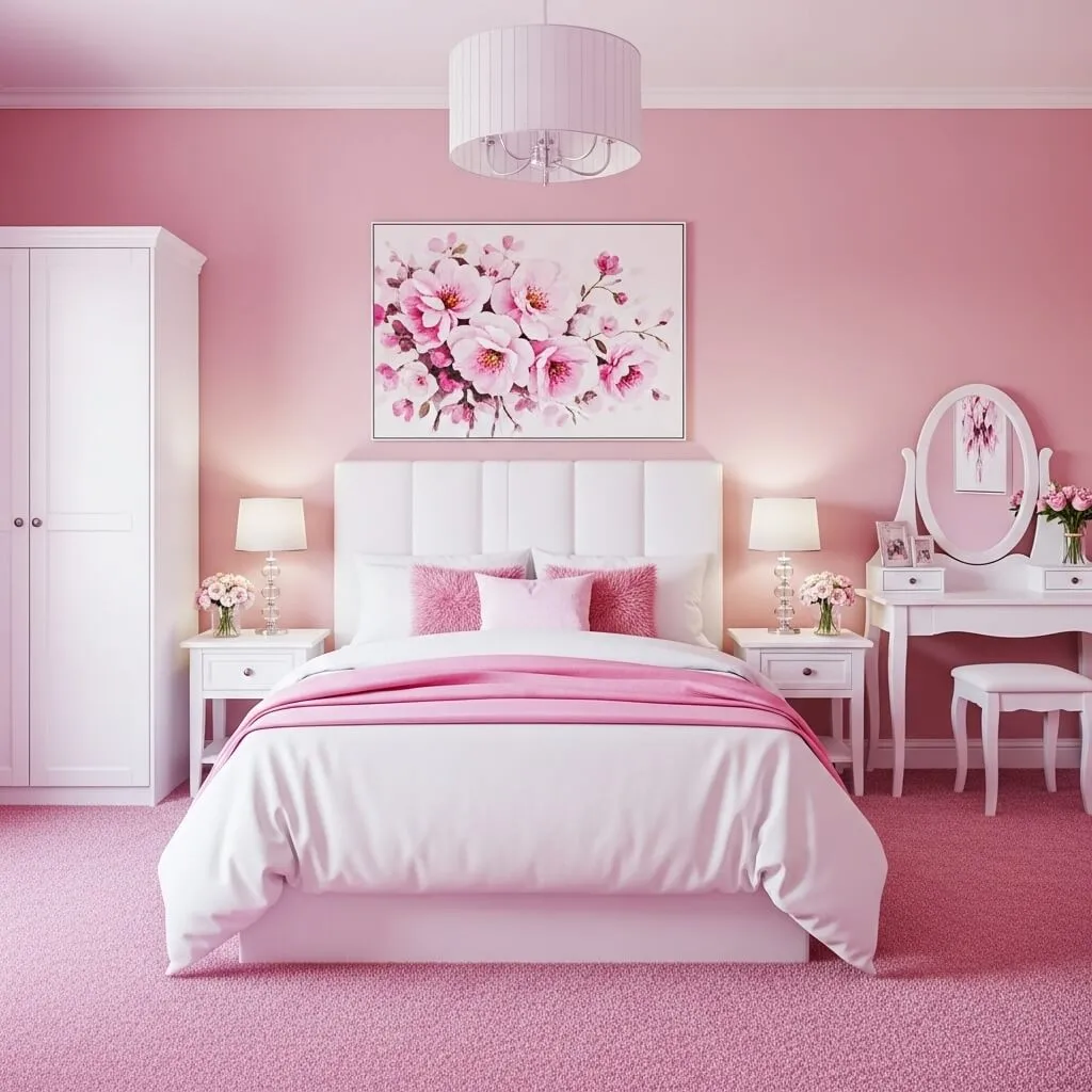 23 Gorgeous Pink and White Bedroom Ideas to Transform Your Space 13 pink and white bedroom ideas 4