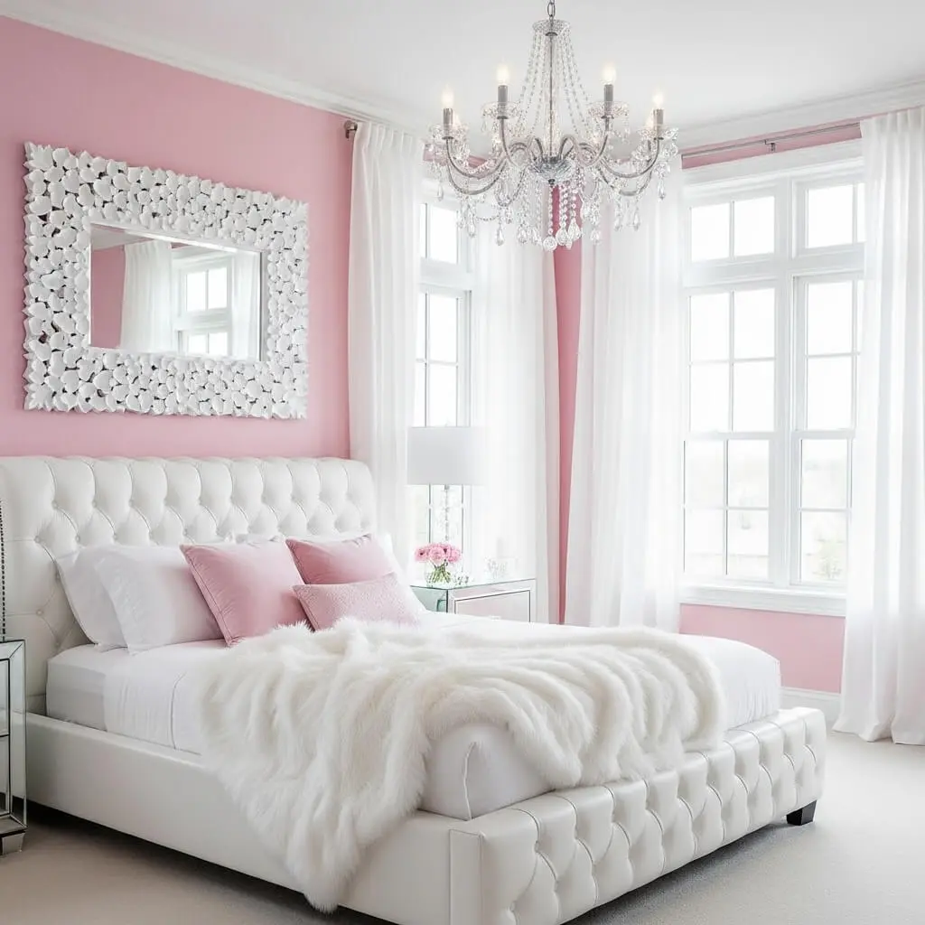 23 Gorgeous Pink and White Bedroom Ideas to Transform Your Space 14 pink and white bedroom ideas 8