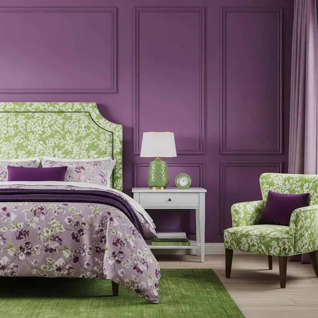 20 Powerful Purple and Green Bedroom Ideas to Refresh Your Space 20 Rustic Purple and Green Bedroom Charm