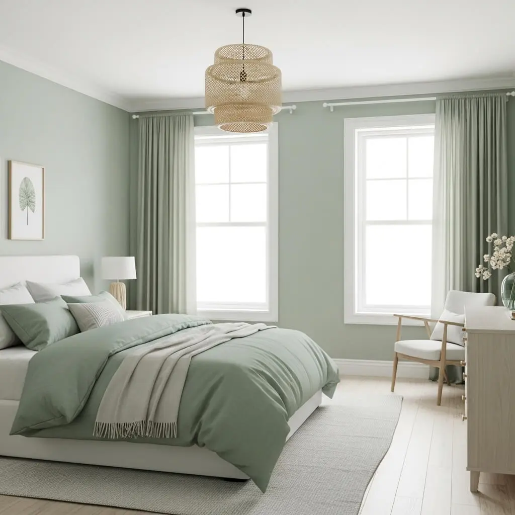 21 Stunning Sage Green Farmhouse Bedroom Ideas You Can't Resist 16 sage green farmhouse bedroom