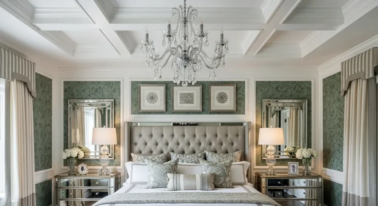 sage green farmhouse bedroom