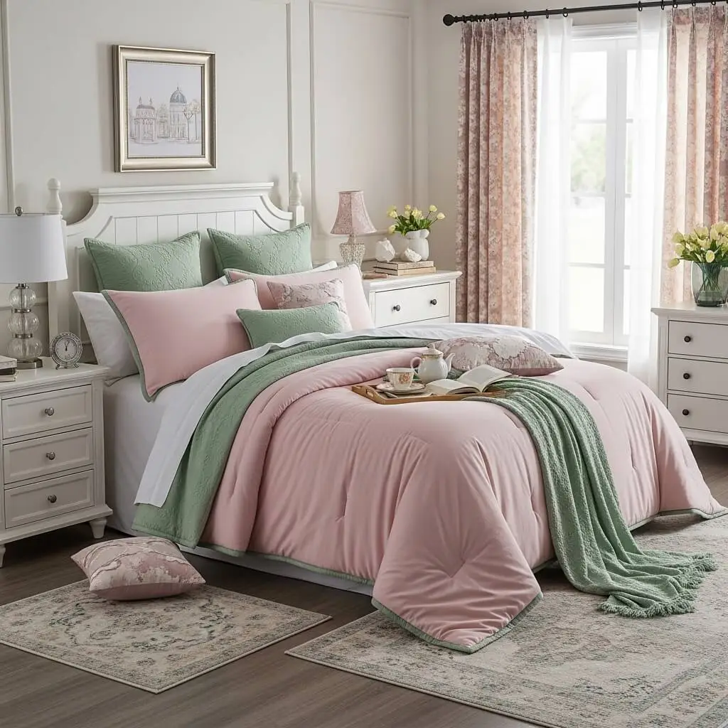 20 Pink and Green Bedroom Ideas for a Dreamy, Vibrant Retreat 16 Scandi Chic Simplicity