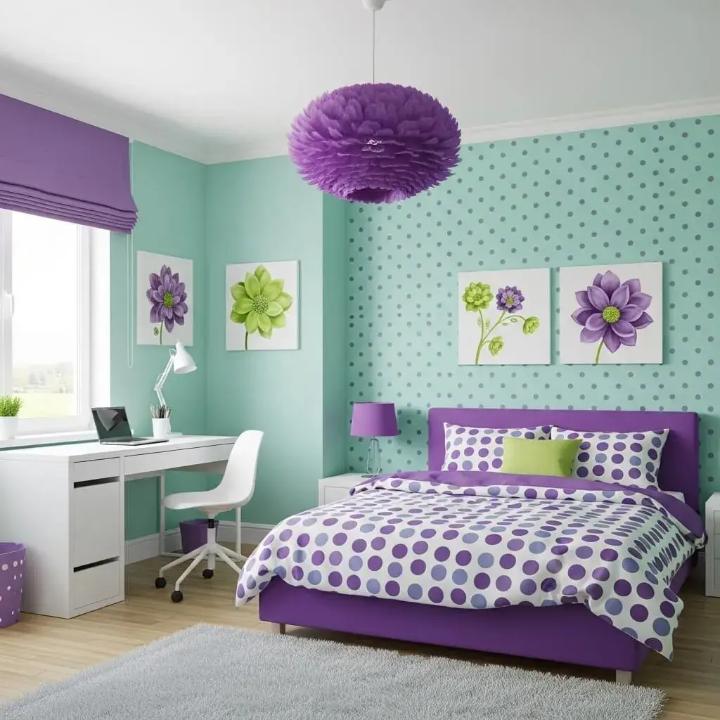20 Powerful Purple and Green Bedroom Ideas to Refresh Your Space 5 Soft Purple and Green Bedroom for Relaxation
