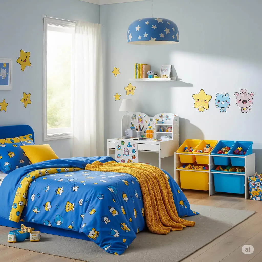 23 Brilliant Blue and Yellow Bedroom Ideas to Brighten Your Space 8 The Kid’s Corner: Fun and Functional