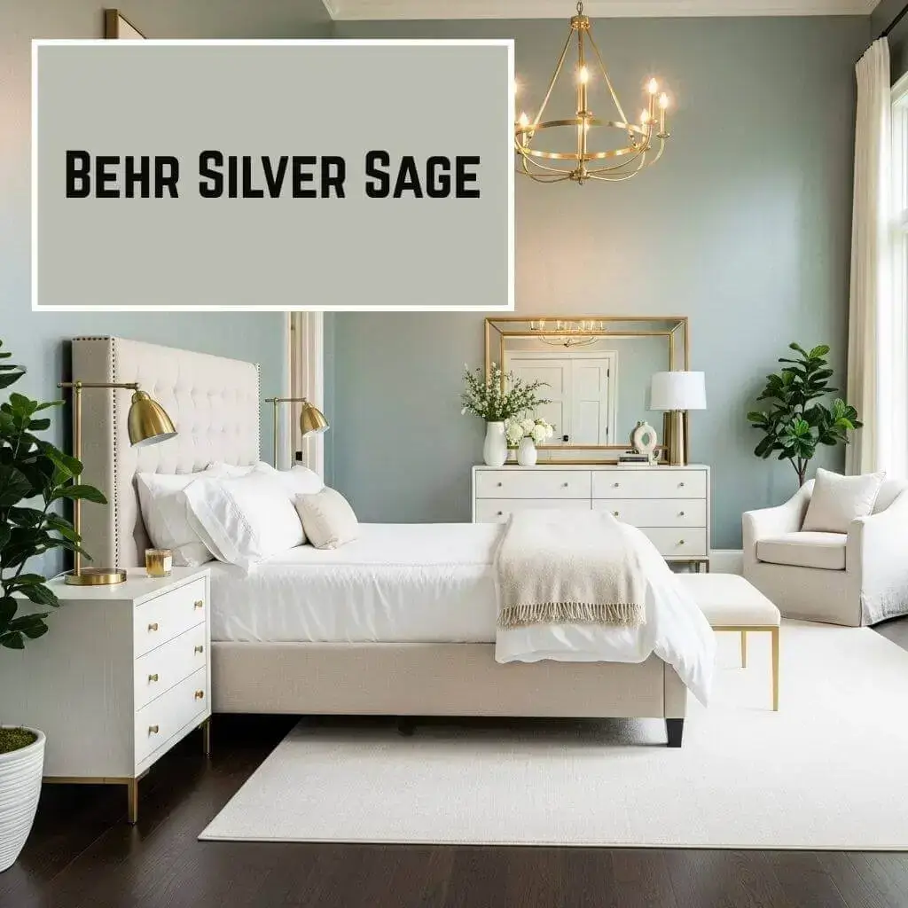 10 Best Sage Green Paint Colors for a Dreamy Bedroom Makeover 3 Behr Silver Sage