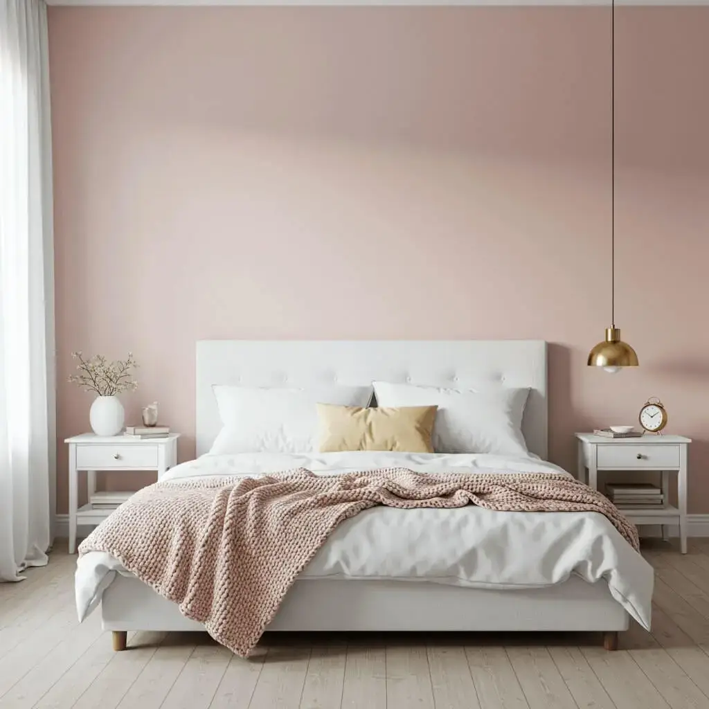 Blush Pink Accent Wall for Subtle Elegance