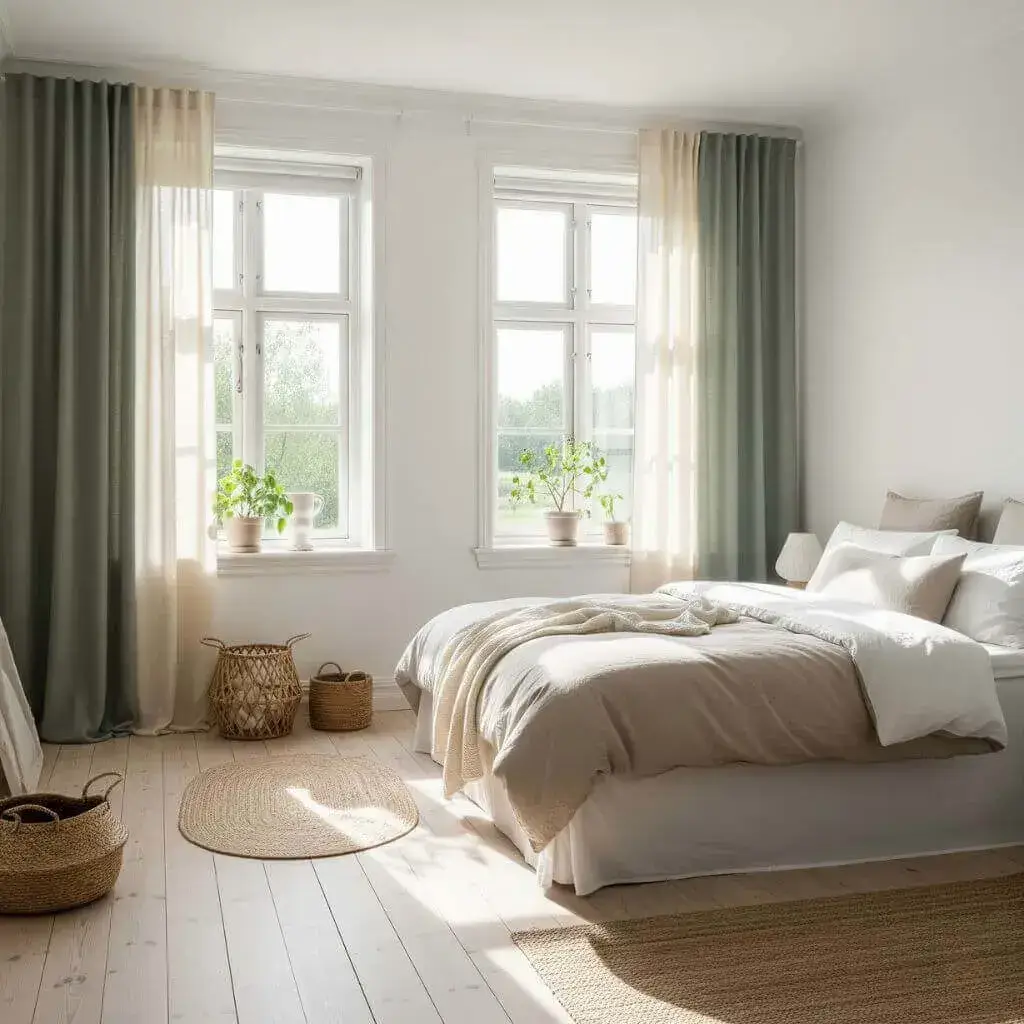 15 Stunning Sage Green Bedroom Curtains to Transform Your Space 1 Classic Linen Sage Green Curtains for Timeless Elegance