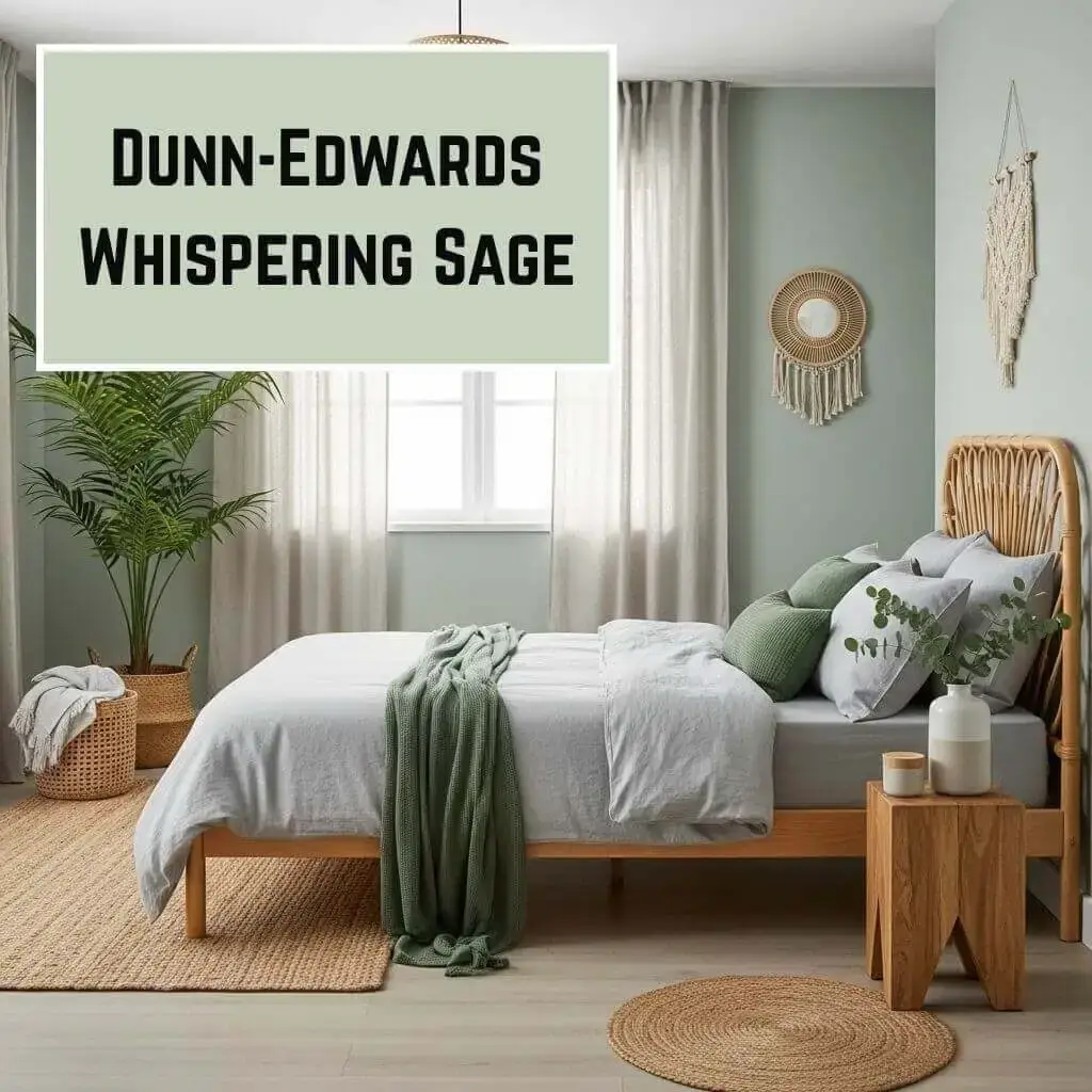 10 Best Sage Green Paint Colors for a Dreamy Bedroom Makeover 6 Dunn-Edwards Whispering Sage