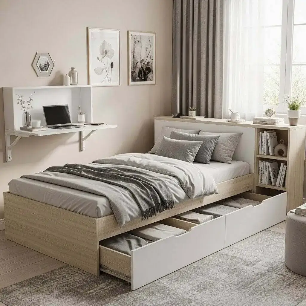 Brilliant Small Bedroom Decor Tips That’ll Totally Transform Your Space 1 Maximize Space With Multi-Functional Furniture