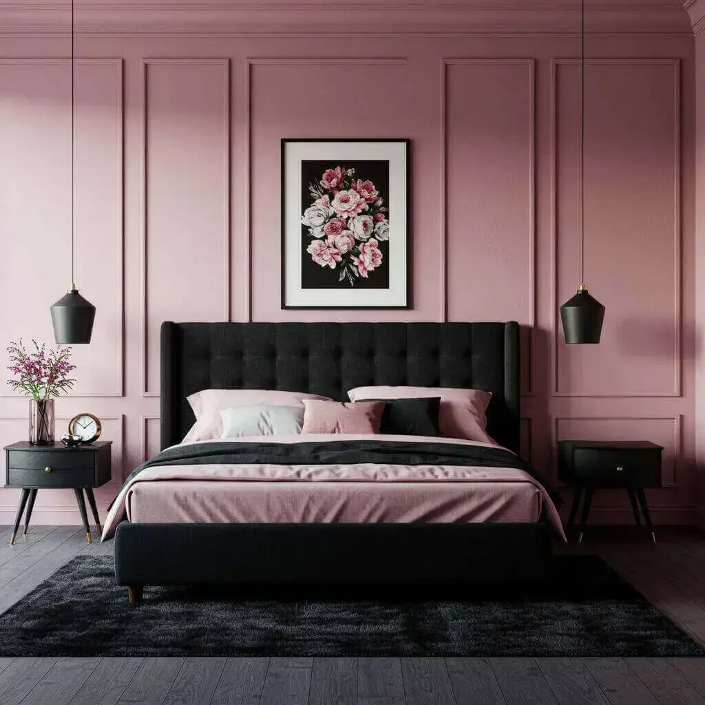 Pink and Black for Edgy Sophistication