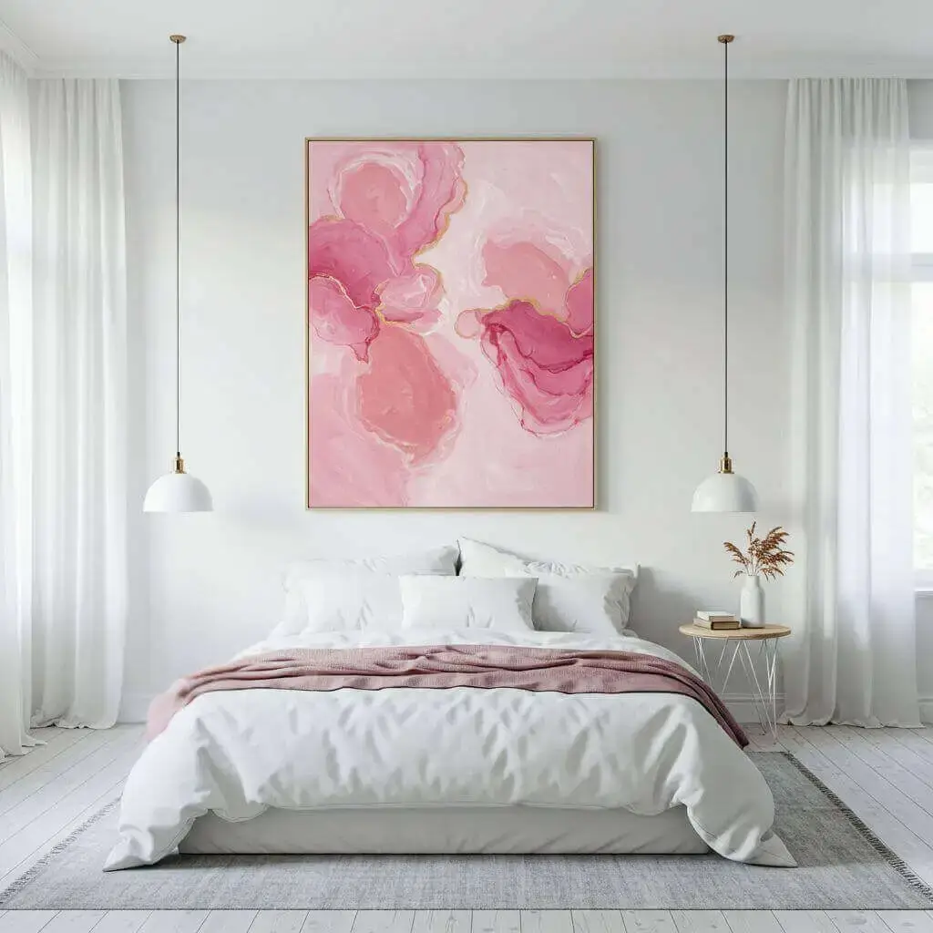 Pink Wall Art as a Focal Point