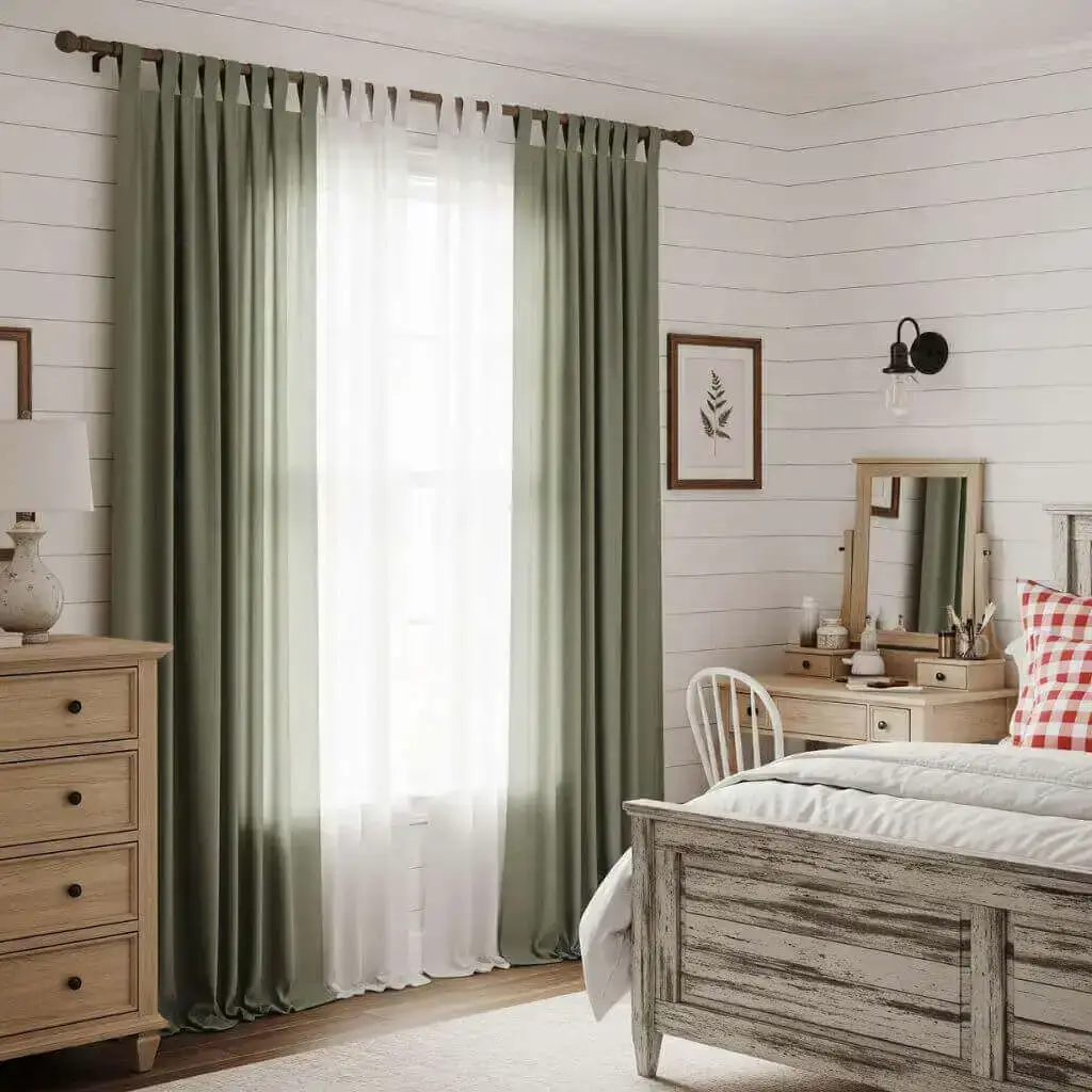 15 Stunning Sage Green Bedroom Curtains to Transform Your Space 11 Tab Top Curtains for a Casual Vibe