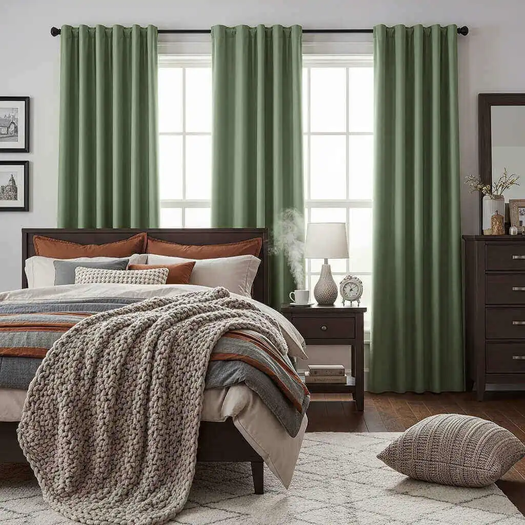 15 Stunning Sage Green Bedroom Curtains to Transform Your Space 9 Thermal Insulated Sage Curtains for Year-Round Comfort