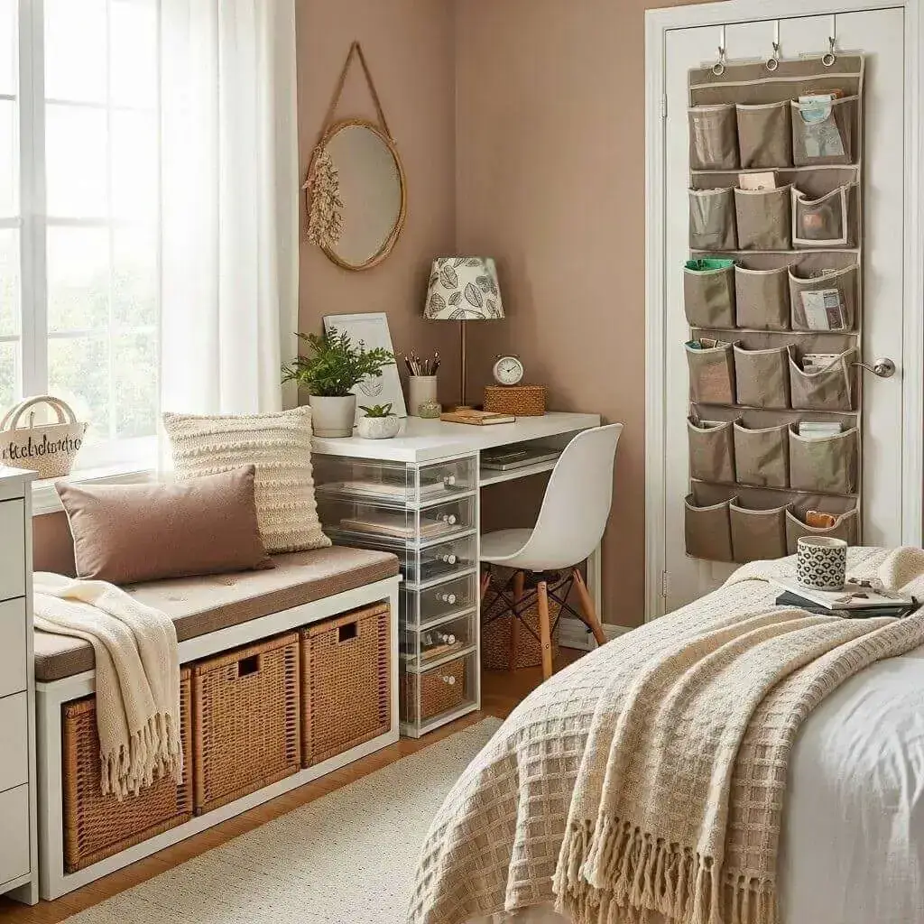 Brilliant Small Bedroom Decor Tips That’ll Totally Transform Your Space 5 Think Storage, But Make It Cute