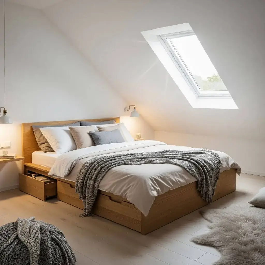 Under-Eave Storage Beds for Hidden Space