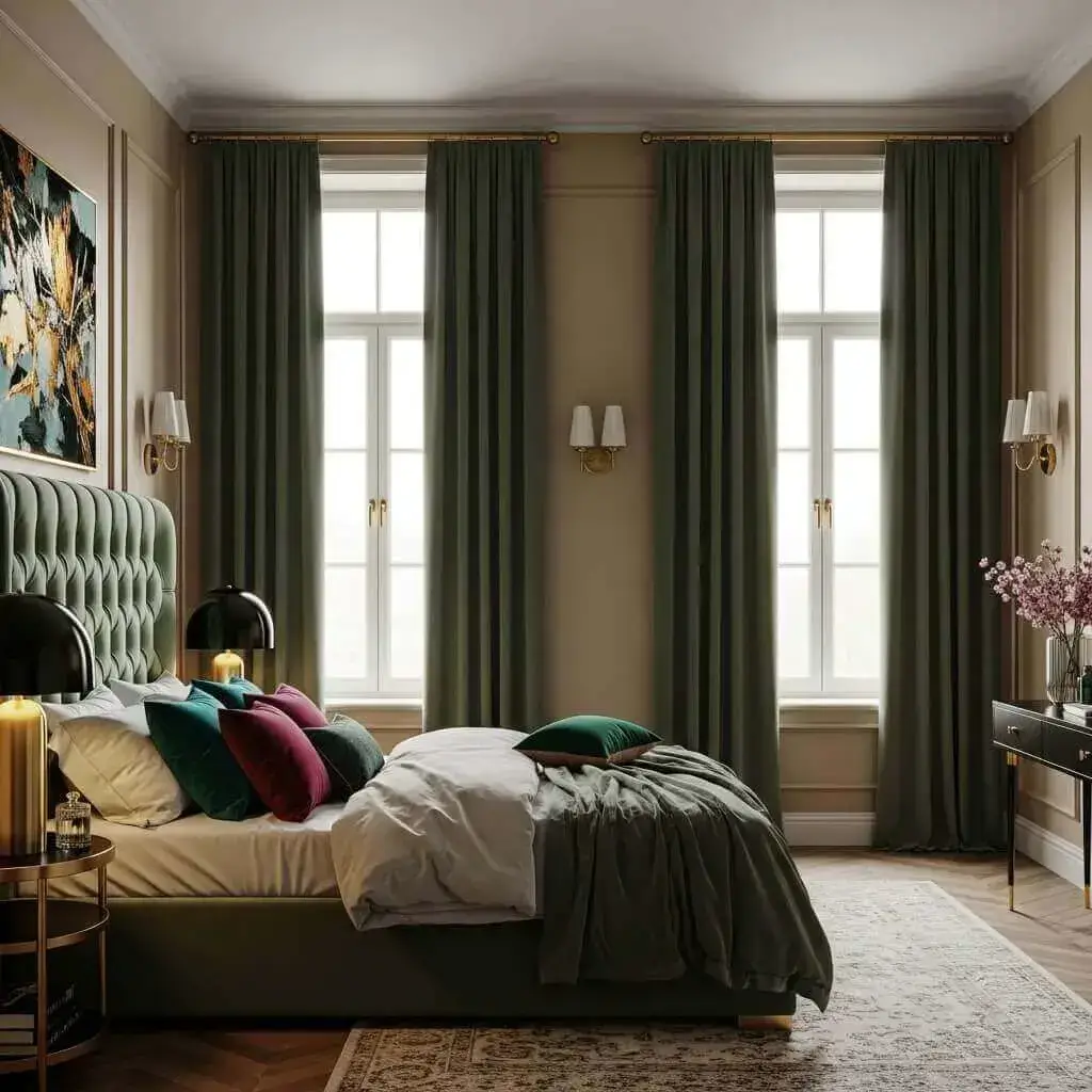 15 Stunning Sage Green Bedroom Curtains to Transform Your Space 3 Velvet Sage Green Curtains for Luxurious Vibes